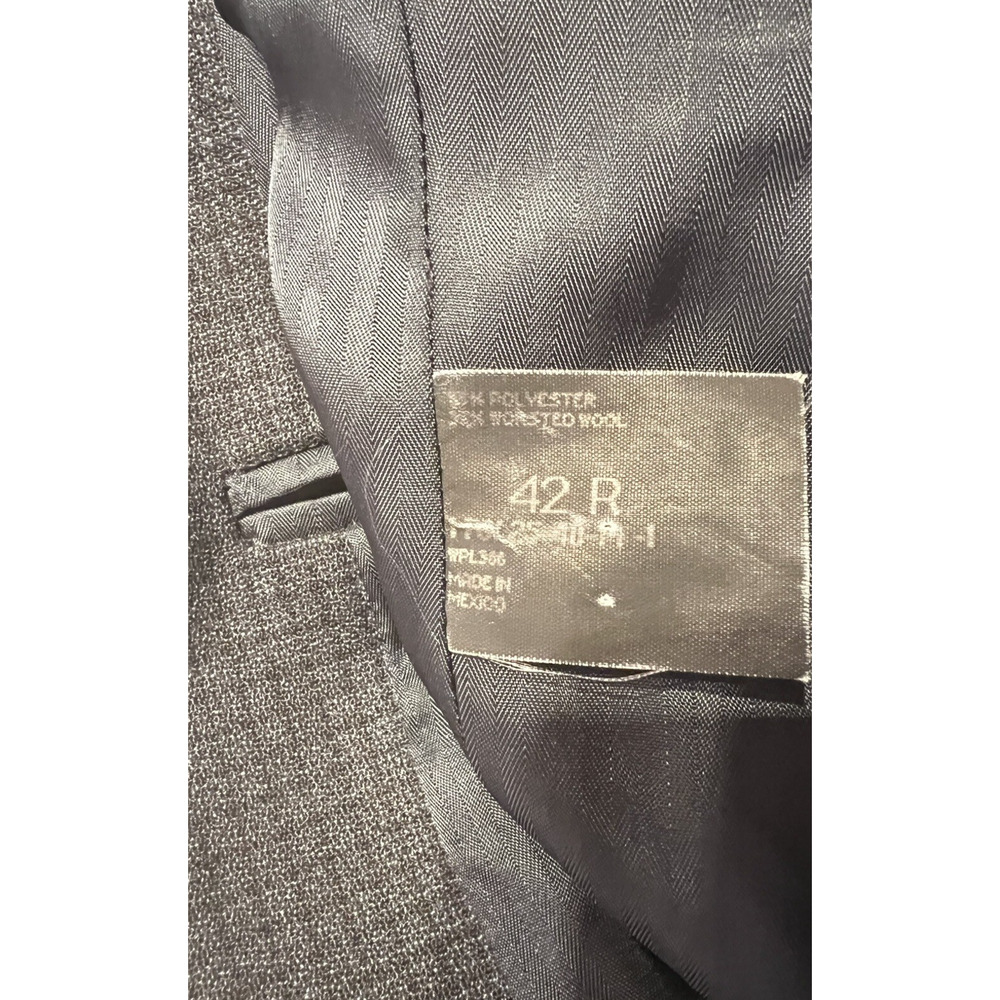 Vtg Haggar Collection 42R Blue Black Micro-Check Plaid Blazer Sport Coat Jacket - Picture 14 of 14